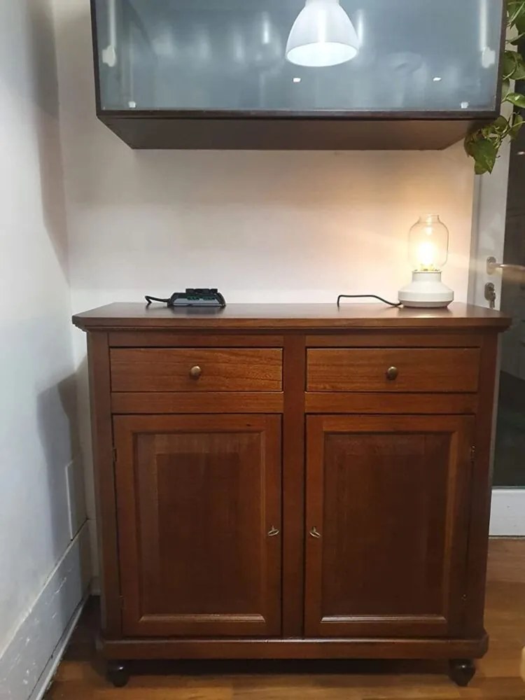 Credenza da 104 cm classica in legno noce lucido