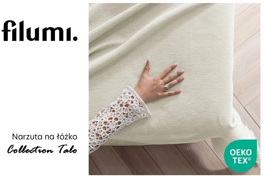 Copriletto color crema in ciniglia 220x240 cm Talo – Filumi