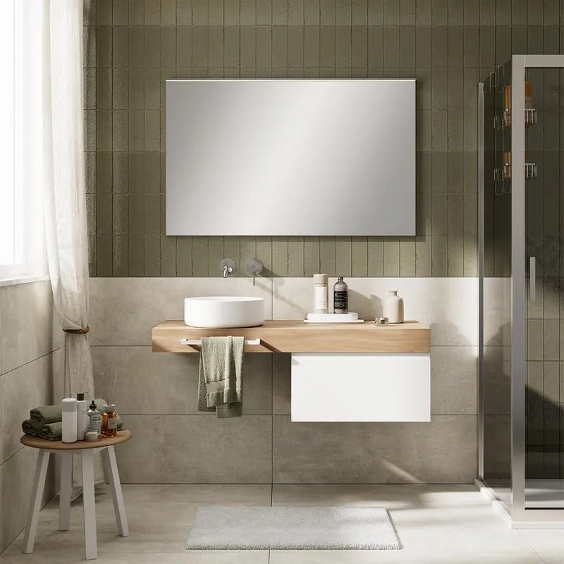 Mobile da bagno sotto lavabo Step bianco L 60.3 x H 30 x P 46 cm 1 cassetto, lavabo non incluso