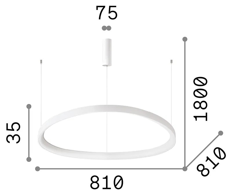 Sospensione Moderna Gemini Metallo Ottone Led 60W 3000K Luce Calda