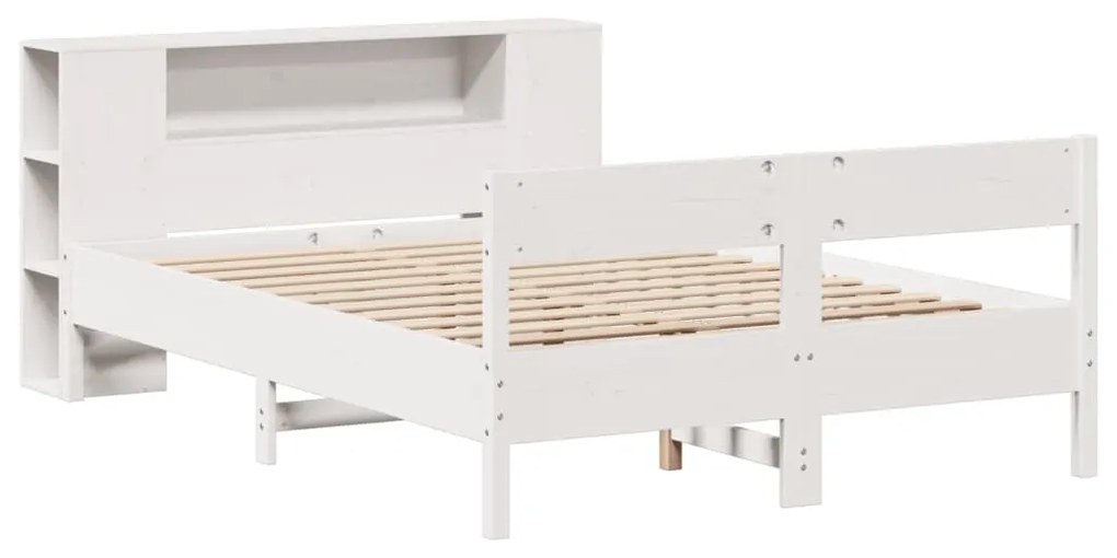 Letto libreria senza materasso bianco 140x200 cm legno di pino