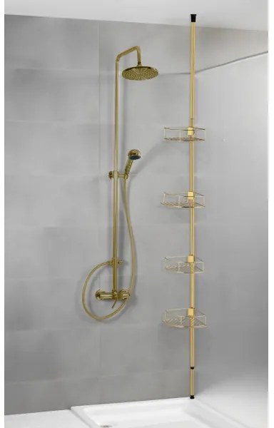 WENKO 24569100-Mensola angolare DOLCEDO 31x275 cm dorata