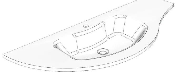 Lavabo a incasso rettangolare Jolly H 20 cm in resina bianco