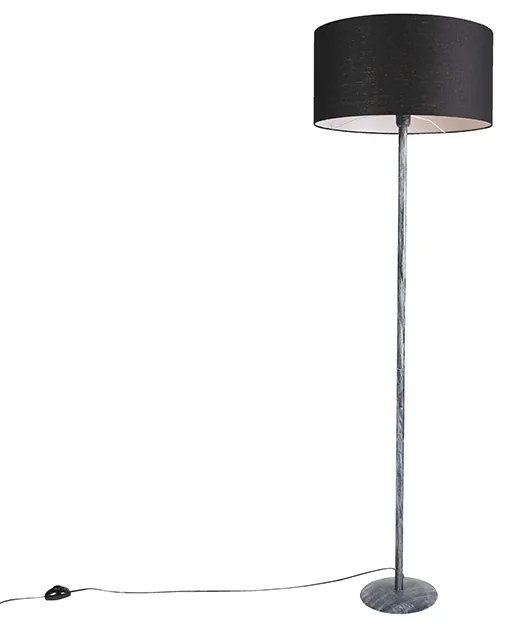 Lampada da terra grigia con paralume nero 50 cm - Simplo