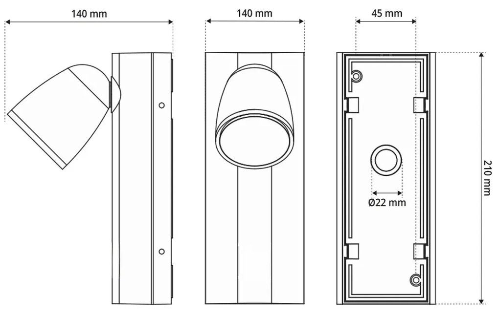 Applique da Esterno GU10 Orientabile IP65 Serie AXIS - Bianca