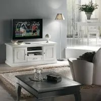 Porta tv in legno 2 ante shabby bianco l.152 p.55 h.60 - Mobili 2G