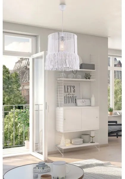 Lampadario su cavo NESS MACRAME 1xE27/40W/230V bianco