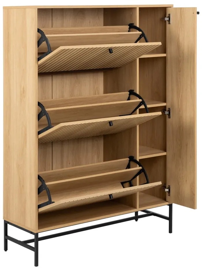 Scarpiera con ante in rovere colore naturale 99x140x35 cm Albany - Actona