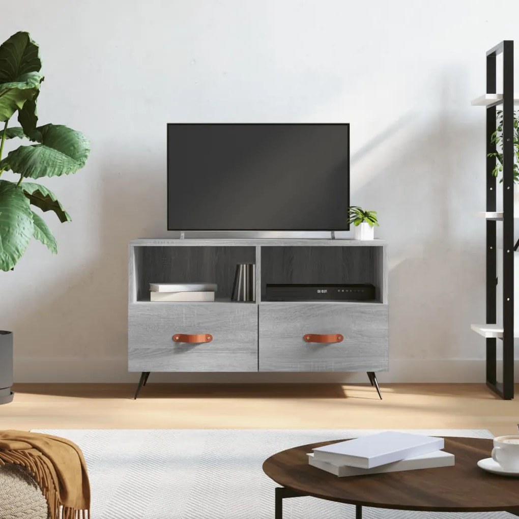 Mobile Porta Tv Grigio Sonoma 80x36x50 Cm İn Legno Multistrato /