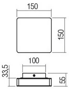 Redo 01-2384 - Applique da parete LED TABLET LED/11W/230V 3000K CRI 90 nero