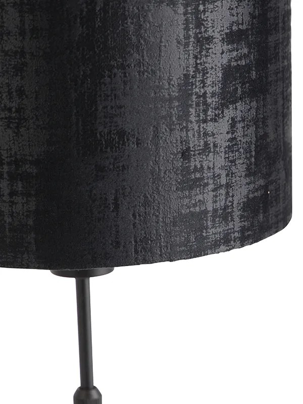 Lampada da tavolo con paralume in velluto nero 25 cm regolabile - Parte