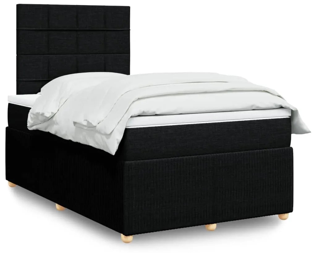 Giroletto A Molle Con Materasso Nero 120x200 Cm İn Tessuto /