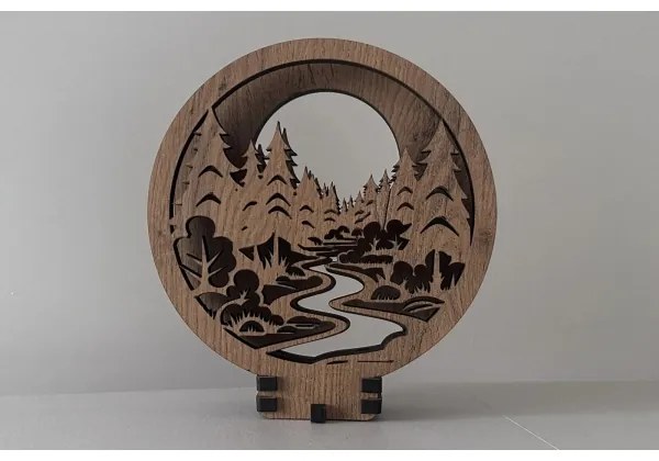 Li-Go 23580/DUB2 - Lampada decorativa da tavolo dimmerabile a LED/12W/230V 20x22 cm rovere/lucido