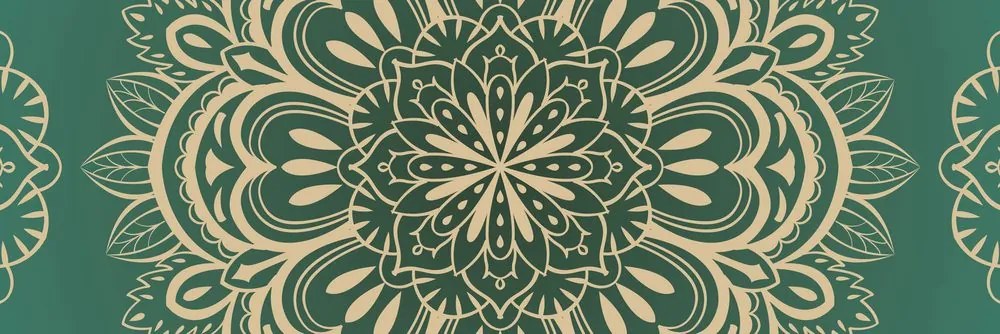 Quadro su tela – Mandala su sfondo turchese