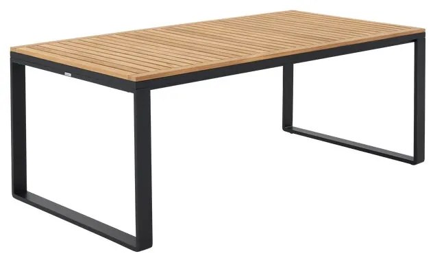 Tavolo da pranzo per giardino NATERIAL in alluminio con piano in teak teak naturale per 8 persone 100x200cm