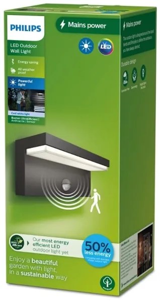 Philips - LED Applique da esterno con sensore BUSTAN LED/3,8W/230V IP44