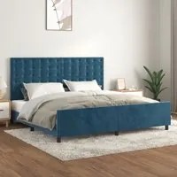 Giroletto con Testiera Blu Scuro 200x200 cm in Vellutocod mxl 121906