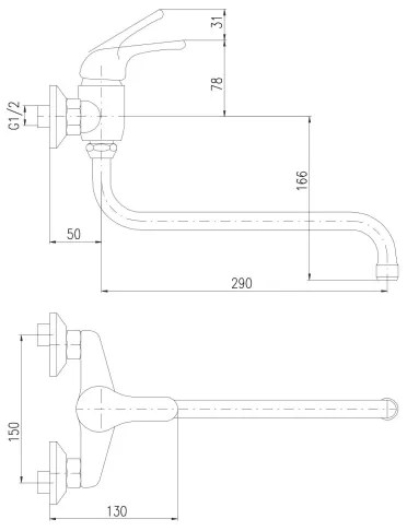 RAV Slezák SA001.5/22 - Miscelatore per lavello/lavabo SAZAVA cromo lucido