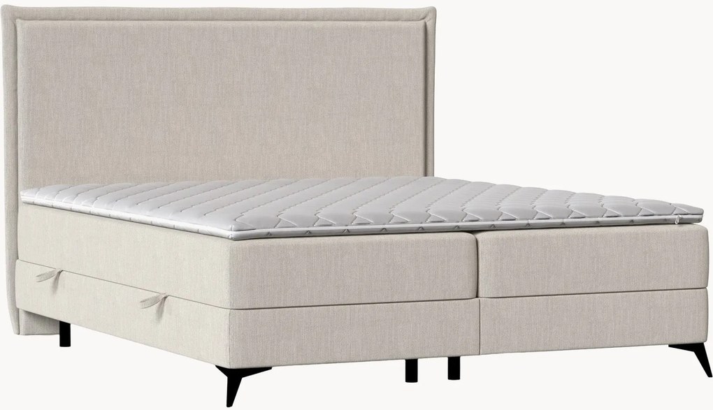 Letto boxspring fatto a mano con contenitore Musk, H3