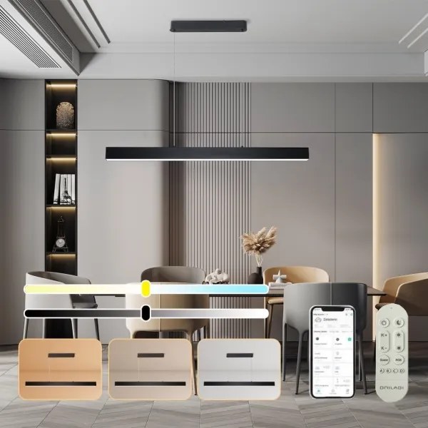 Brilagi - Lampadario LED dimmerabile SLEEKLINE SMART LED/40W/230V Wi-Fi Tuya black+RC