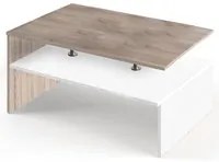 Tavolino Divano Salotto Rettangolare Design Moderno Legno MDF 2 Ripiani