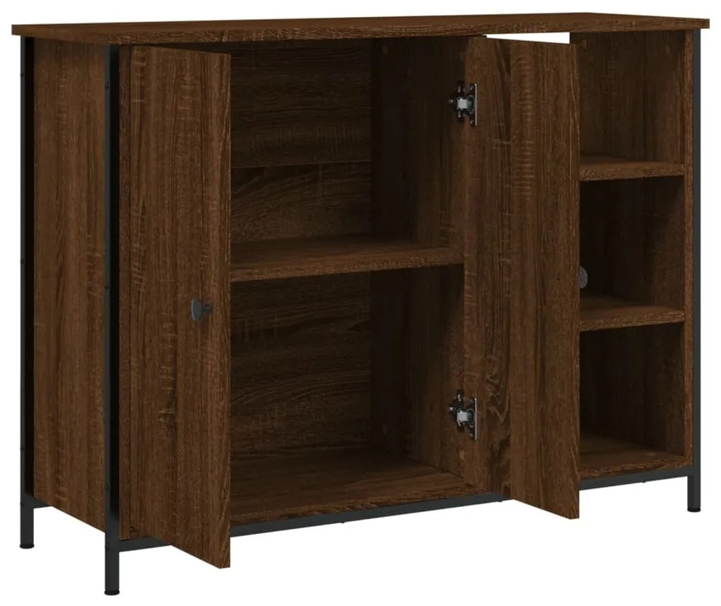 Credenza rovere marrone 100x33x75 cm in legno multistrato