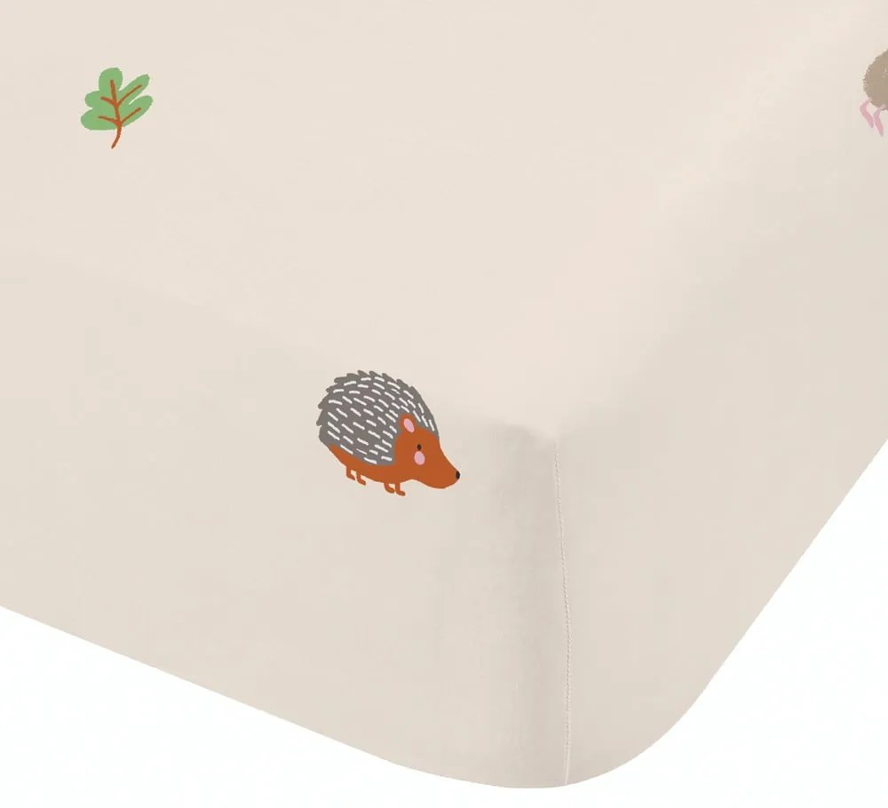Lenzuolo con angoli per bambini beige per letto matrimoniale 135x190 cm Fox and Woodland Friends – Catherine Lansfield