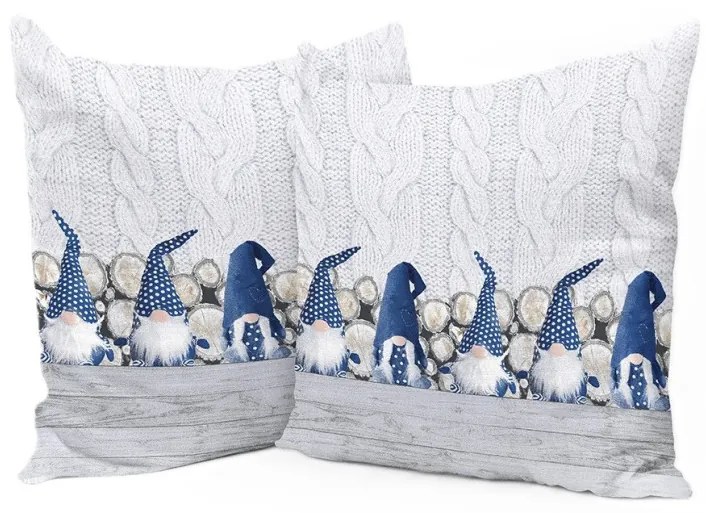 Federa cuscino Gnomi blu 40x40 cm Made in Italy