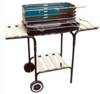 barbecue rettangolare con piani legno california - bracere cm.60x40 fer79914