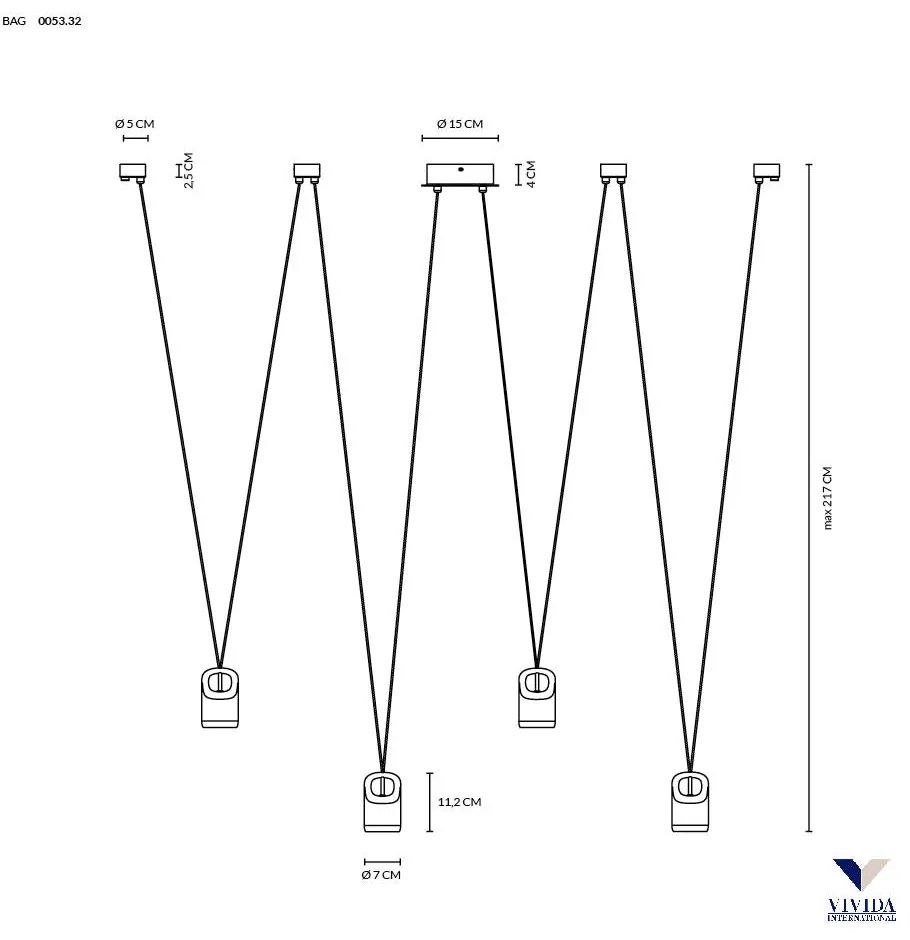 Bag sospensione 16w 1100lm 3000k