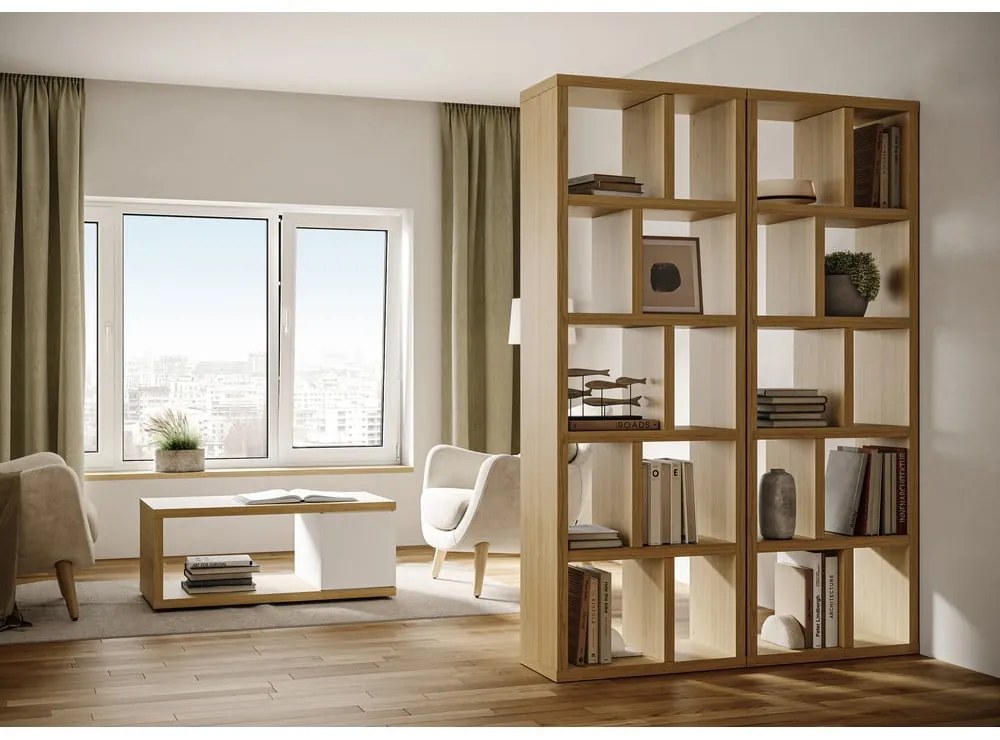 Libreria color legno effetto rovere 70x198 cm Berlin - TemaHome