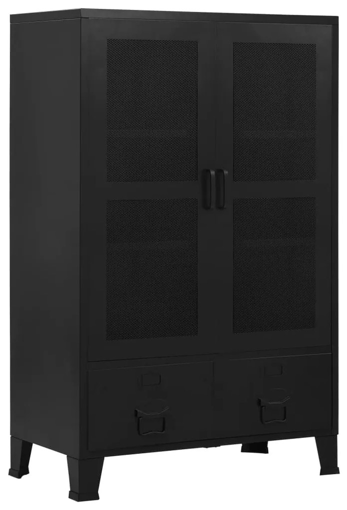 Armadio Ufficio Reticolato Industriale Nero 75x40x120cm Acciaio /