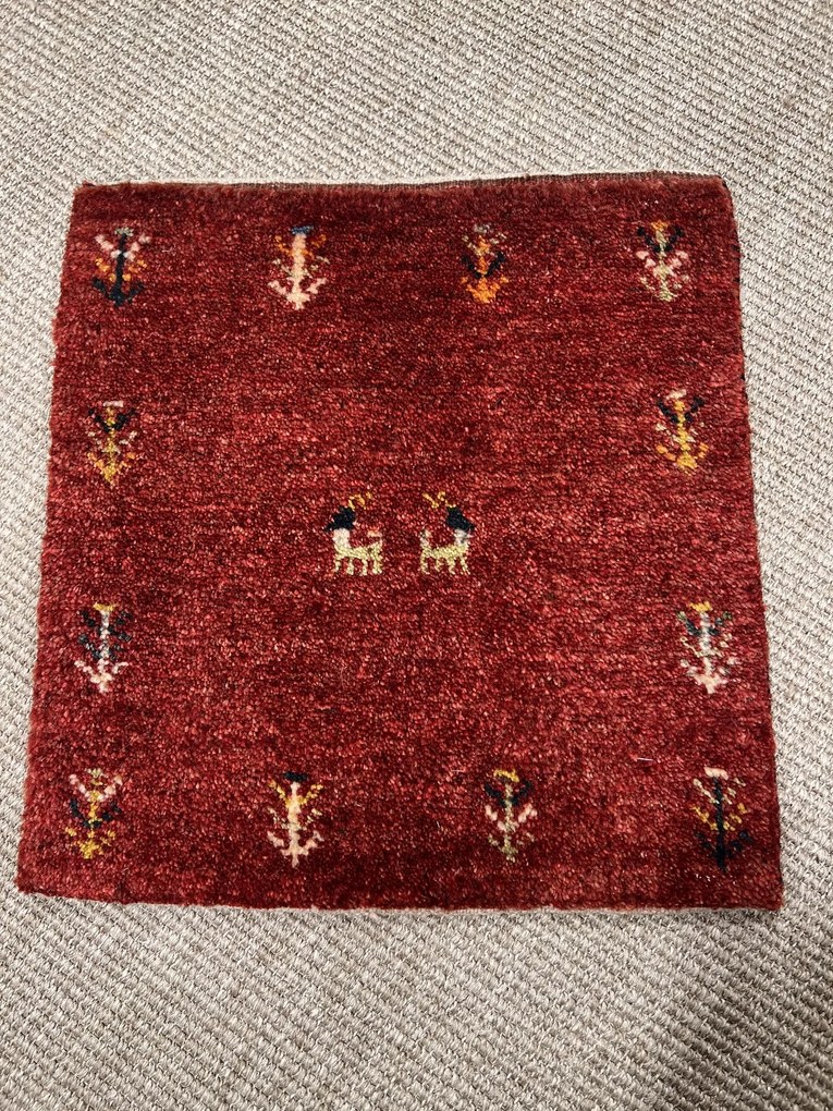Gabbeh Tappeto 40x40 Giallo (Iran) Annodato A Mano