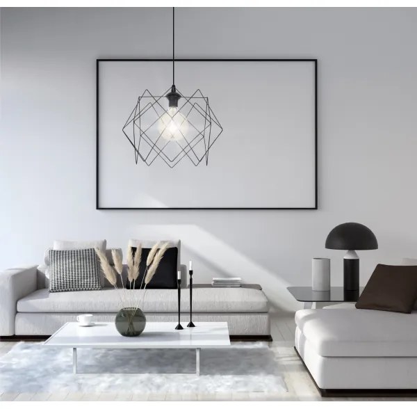 Lampadario a sospensione con filo GALL 1xE27/60W/230V nero