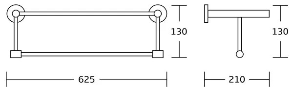 Aqualine - Appendiabiti da parete SAMBA 21x62,5 cm cromo lucido
