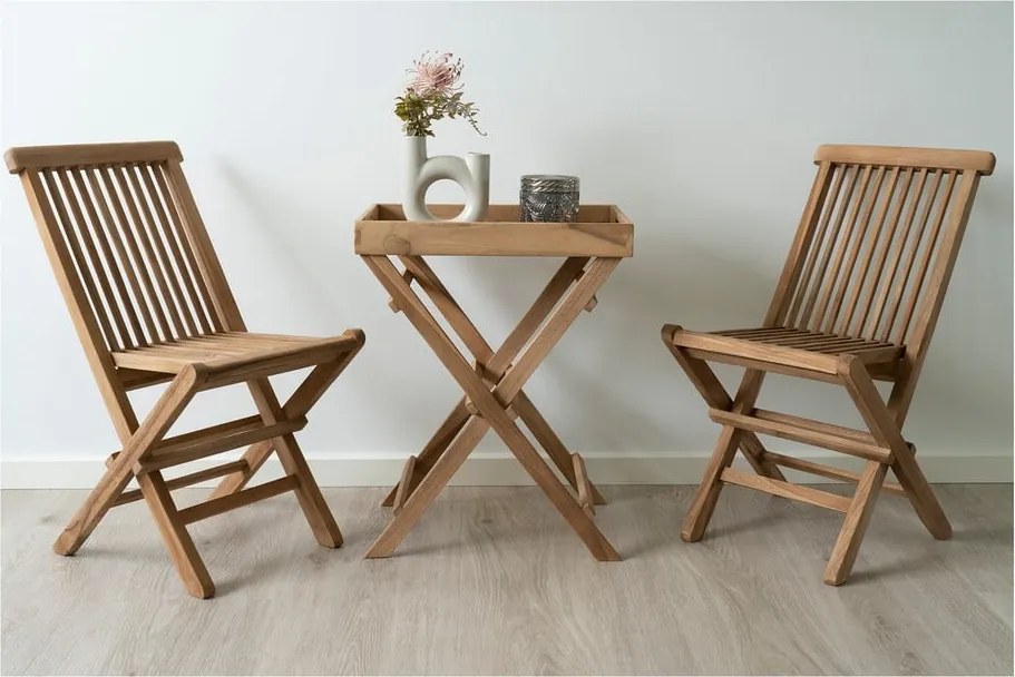 Tavolino di servizio da esterno in teak massiccio 29x39 cm Ronda – House Nordic