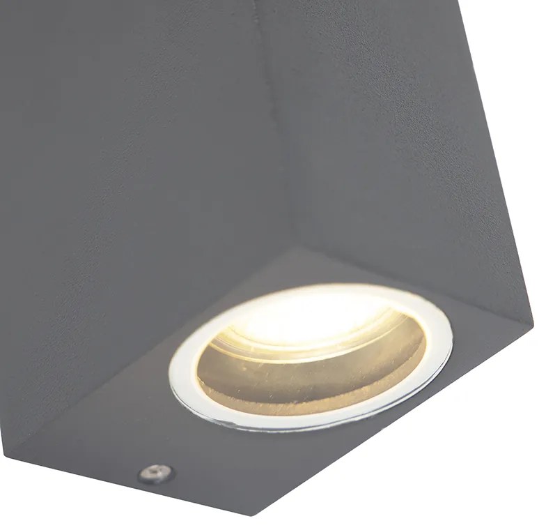 Set di 2 applique moderne grigio scuro 2 luci IP44 - Baleno