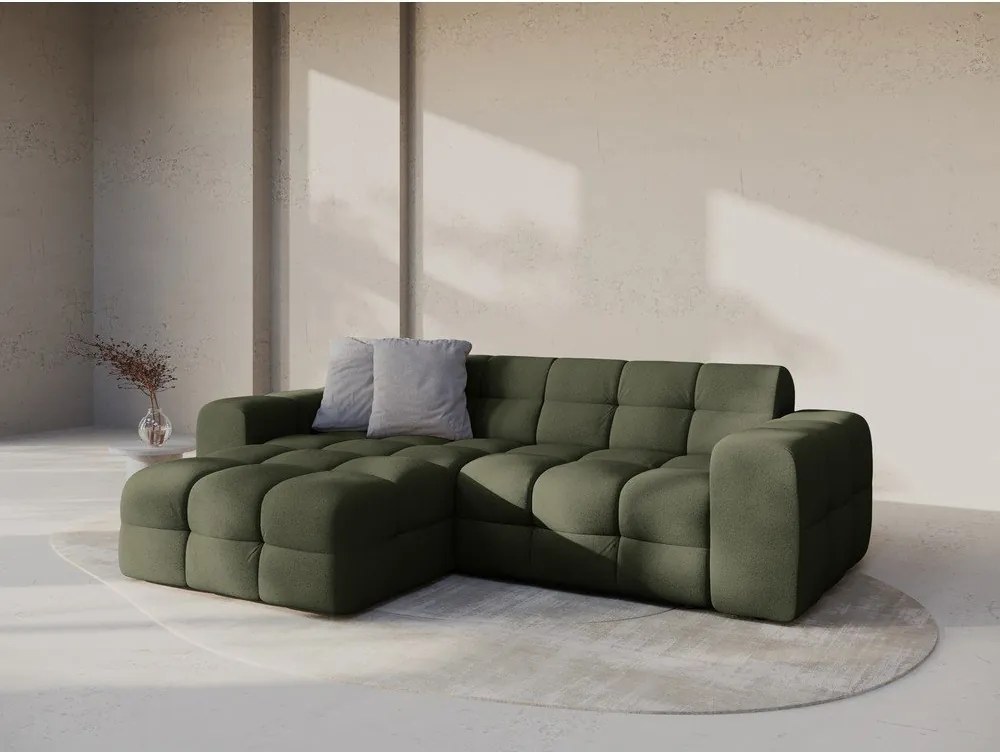 Divano angolare verde (con penisola a sinistra/con chaise lounge) Kendal – Micadoni