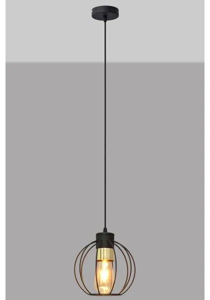 Lampadario a sospensione con filo STARLIGHT 1xE27/15W/230V nero/oro
