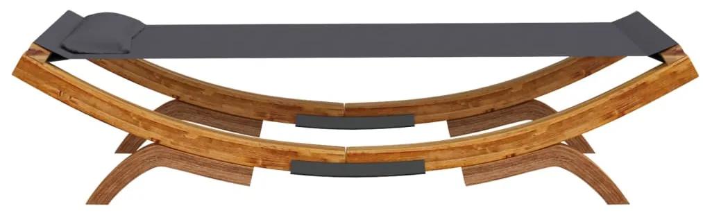 Lettino prendisole 100x188,5x44 cm in legno curvato antracite
