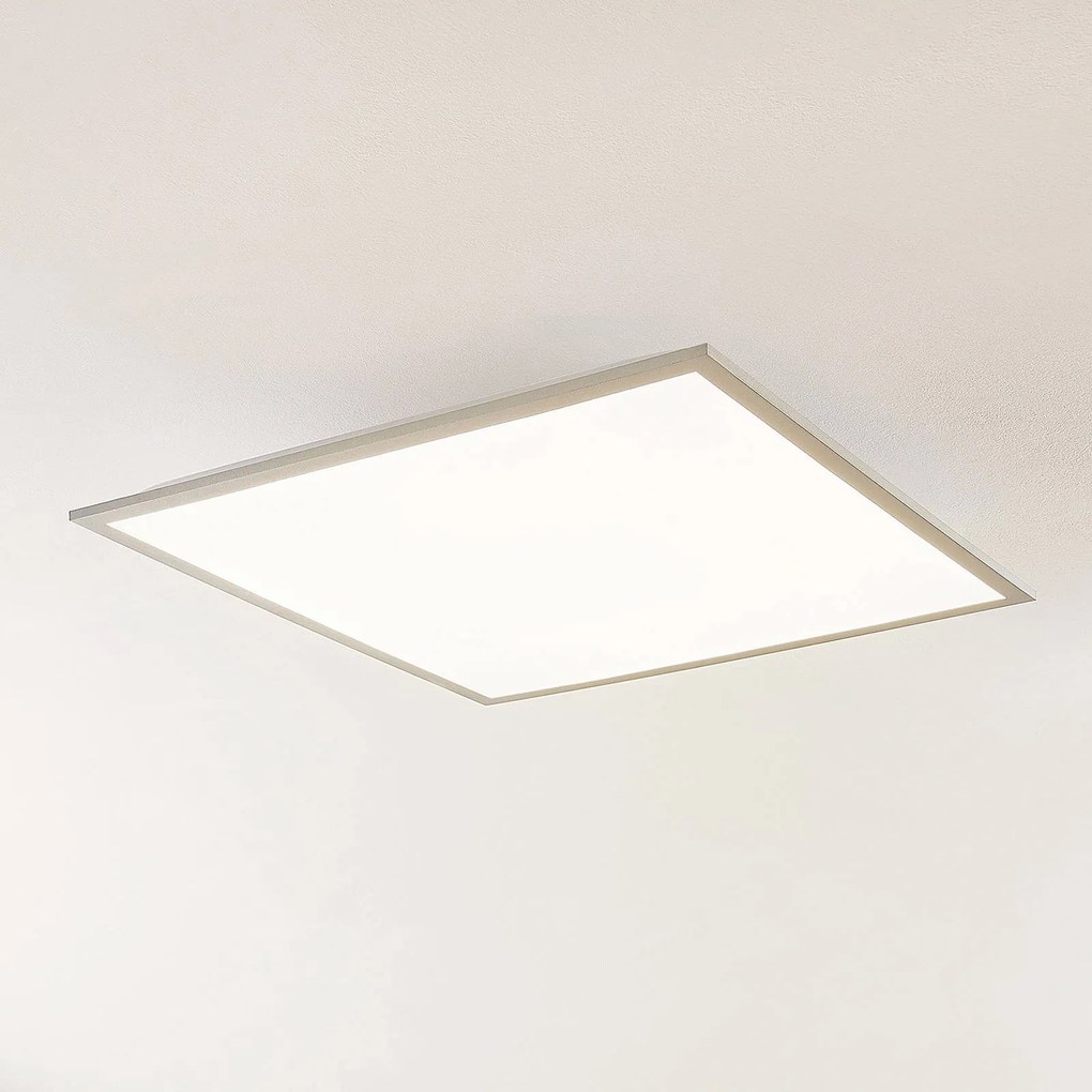 Pannello LED Lindby Stenley, 4.000 K, 60 cm x 60 cm, argento/bianco