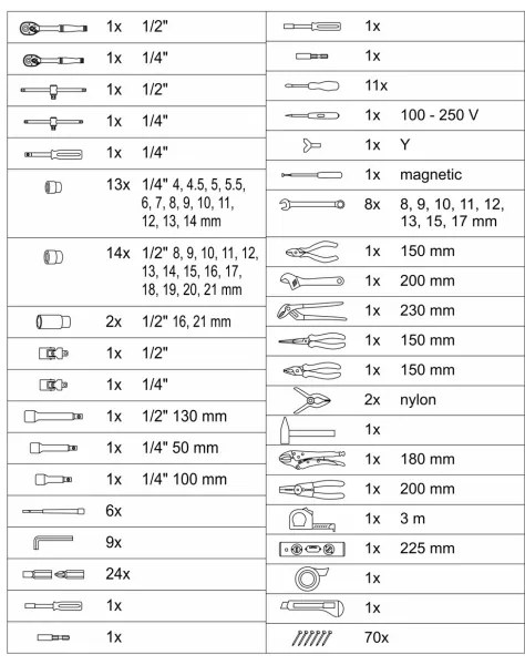 Valigetta in alluminio con attrezzi 186 pz