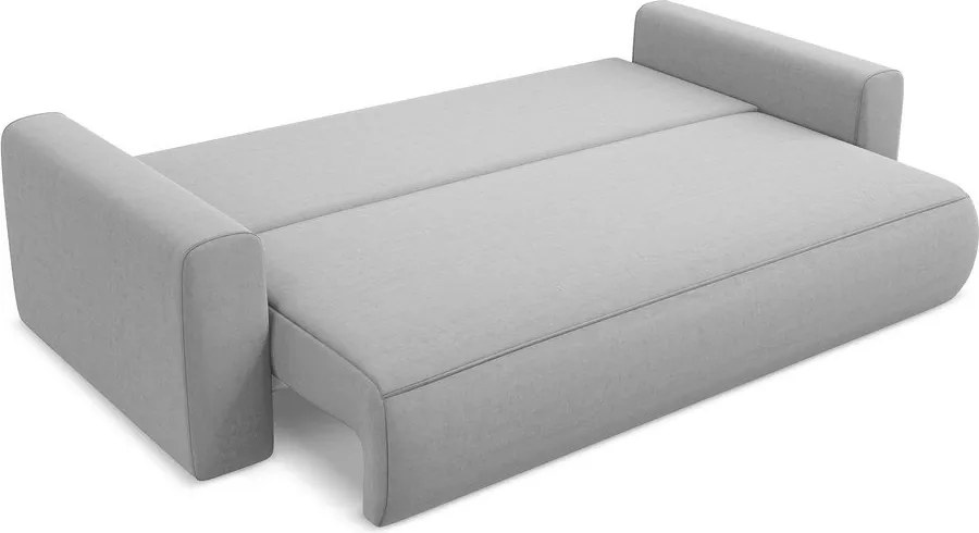Divano grigio chiaro allungabile/con contenitore con rivestimento in velluto 238 cm Kapua – Makamii