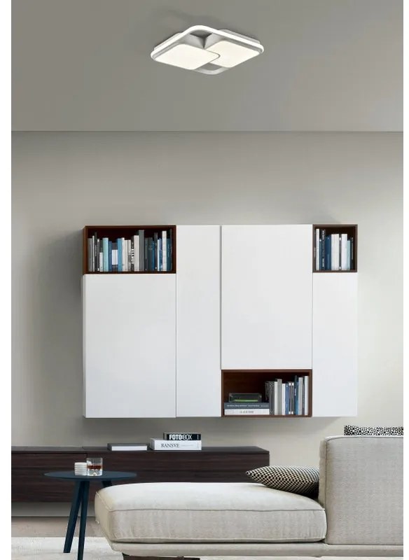 Plafoniera LED design Yanira, bianco 50x50 cm, luce con 3 temperature di colore dimmerabile NOVECENTO