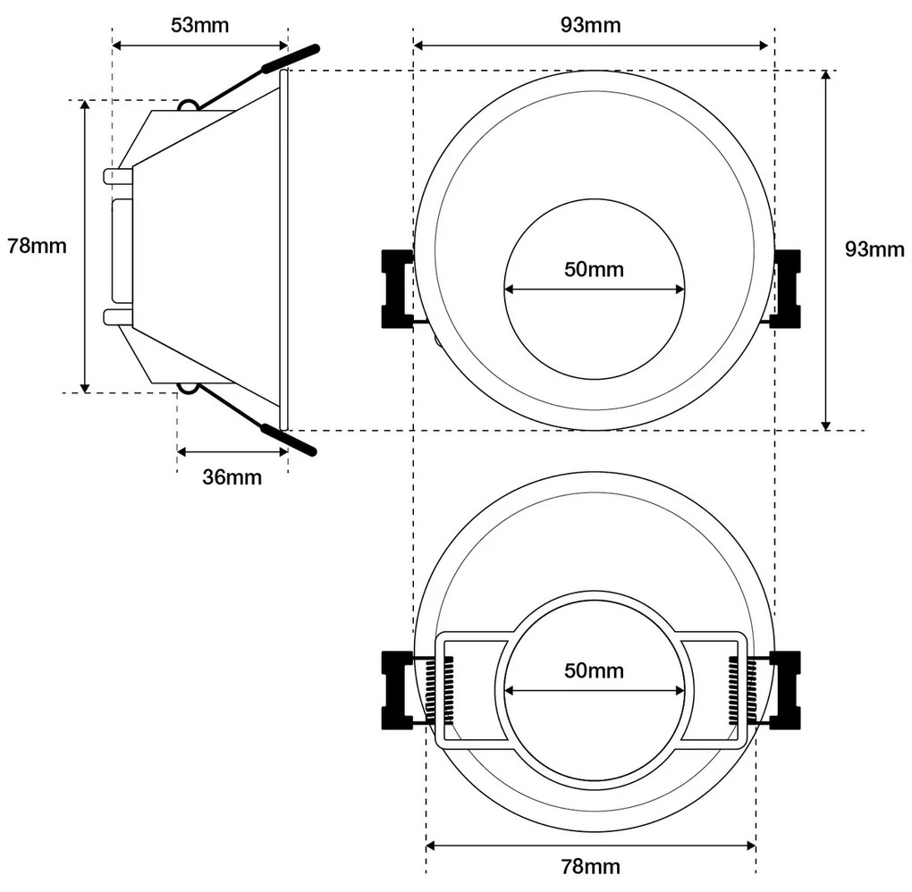 Faretto da Incasso Rotondo Policarbonato Foro Ø85mm Luce Asimmetrica per GU10