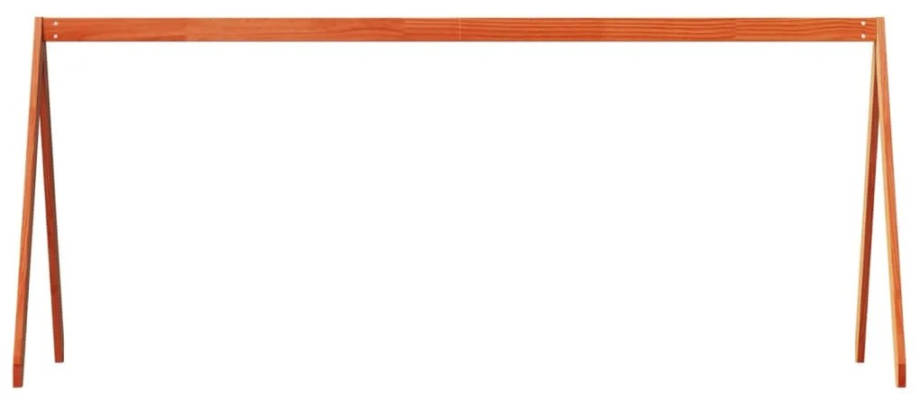 Tetto letto bambini marrone cera 199x80,5x88 cm massello pino