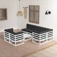 Set Divani da Giardino 8 pz con Cuscini Legno Massello di Pino 3076700