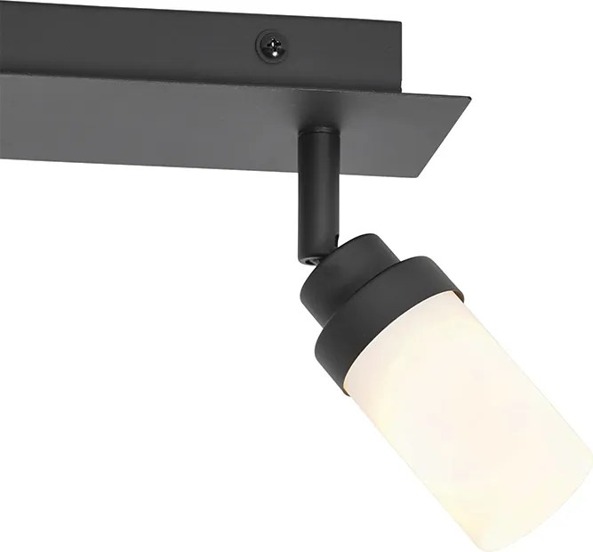Faretto moderno per bagno nero 2 luci IP44 - Japie