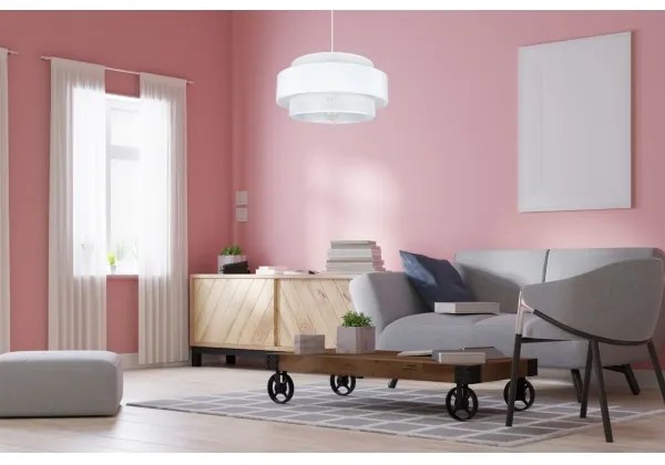 Lampadario a sospensione con filo CORSA 1xE27/60W/230V bianco