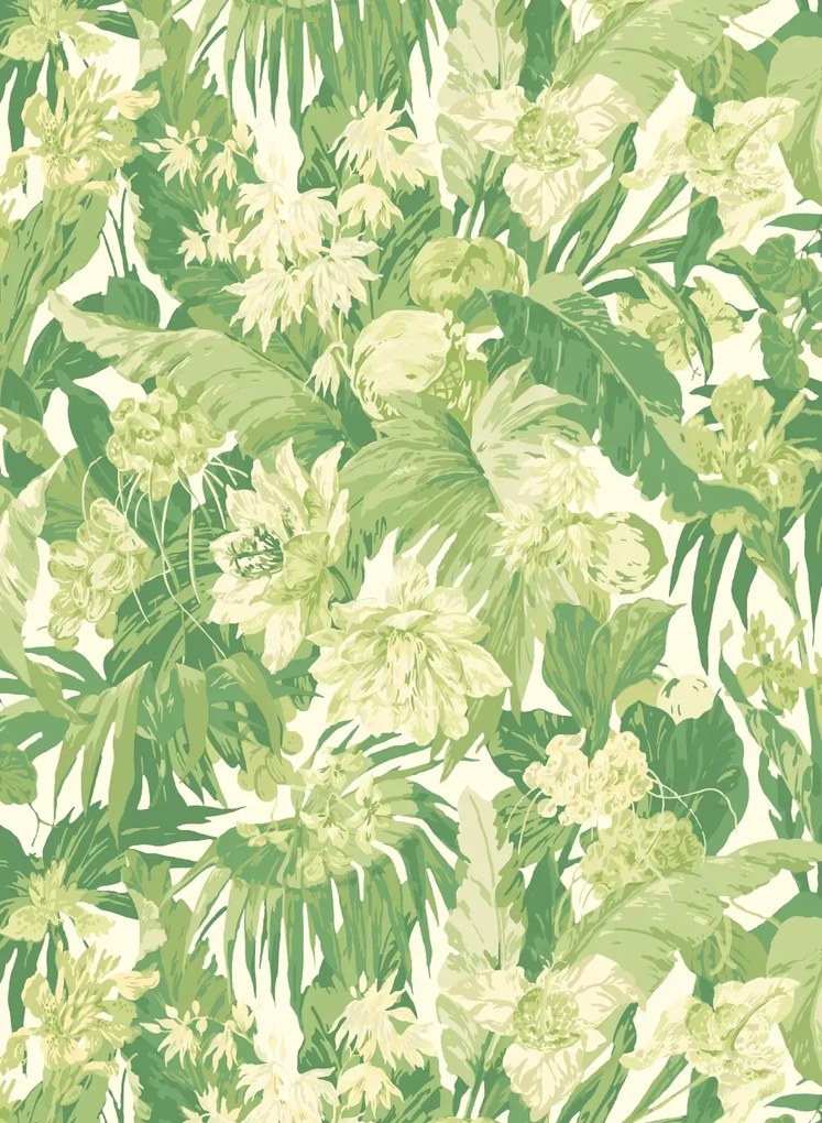 GP & J Baker Carta da parati Tropical Floral - Green